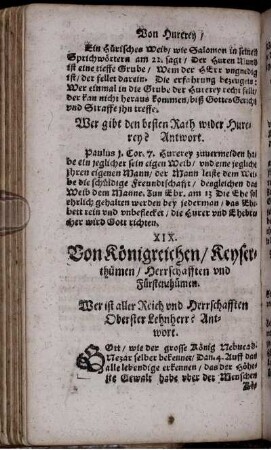 XIX. Von Königreichen/ Keyserthümen/ Herrschafften und Fürstenthümen