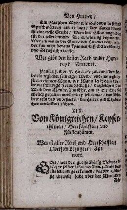 XIX. Von Königreichen/ Keyserthümen/ Herrschafften und Fürstenthümen