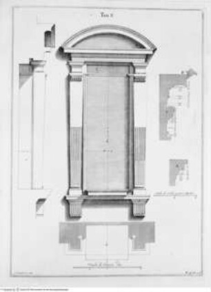 La Libreria Mediceo-Laurenziana., Tafel V: Architekturdetail: Fenster des Untergeschosses