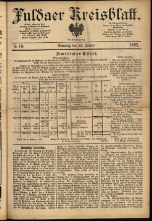 Ausgabe vom Dienstag, den 24. Januar 1893.