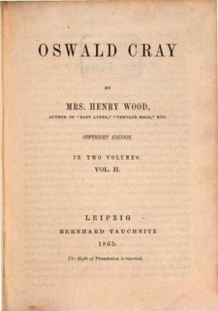 Oswald Cray, 2