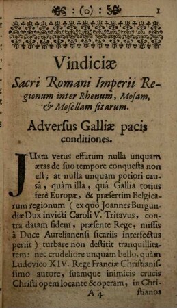 Vindiciae regionum inter Rhenum, Mosam et Mosellam sitarum adversus fallaces Gallorum pacis propositiones