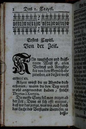 Erstes Capitl. - Zehendes Capitl.