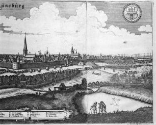 Ausschnitt: Stadtansicht von Lüneburg von Süd-Osten