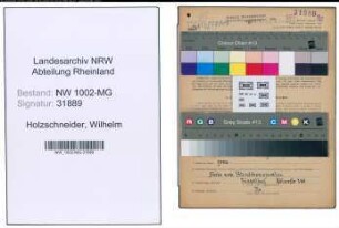 Entnazifizierung Wilhelm Holzschneider , geb. 18.09.1896 (Arbeiter)