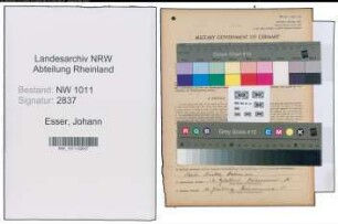 Entnazifizierung Johann Esser , geb. 26.12.1892 (Baeckermeister)