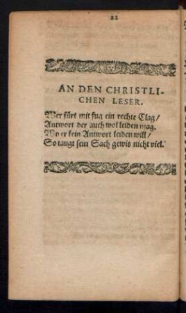 An den Christlichen Leser.