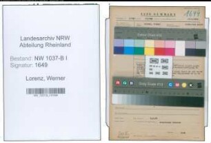 Entnazifizierung Werner Lorenz , geb. 30.03.1898 (Werkmeister)