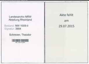 Entnazifizierung Theodor Schreven , geb. 21.09.1896 (Arbeiter)