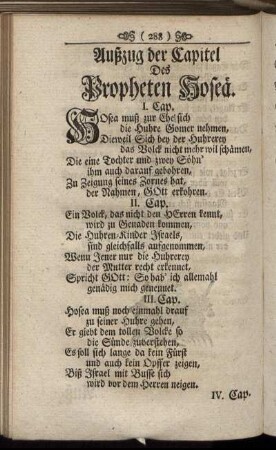 Außzug der Capitel Des Propheten Hoseae