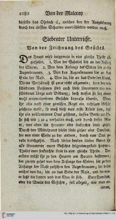 Siebenter Unterricht: Von der Zeichnung des Gesichts