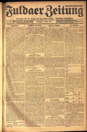 Ausgabe vom Mittwoch, den 02. März 1927.