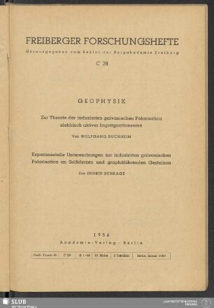 Zur Theorie der induzierten galvanischen Polarisation elektrisch aktiver Imprägnationserze