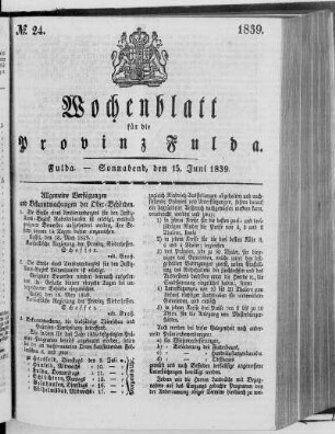 No. 24, Ausgabe vom 15. Juni 1839