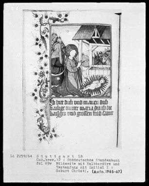 Deutsches Gebetbuch (Waldburg-Gebetbuch) — Christi Geburt, Folio 89verso