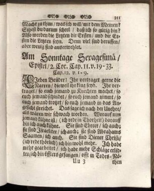 Am Sonntage Sexagesimä/ Epistel/ ... - Evangelium am Sonntage Rogate/ ...