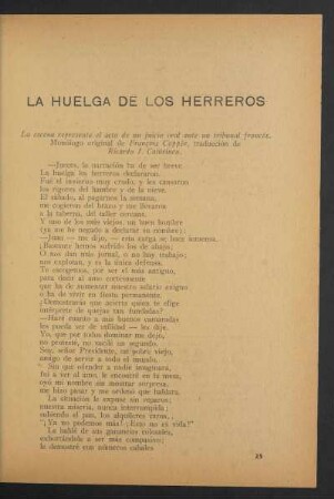 La huelga de los Herreros : Monólogo original