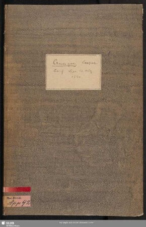 Eigenhändiger Brief Caspar Crucigers an einen Ungenannten - Mscr.Dresd.App.92