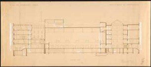 Haus des Rundfunks, Berlin-Charlottenburg: Schnitt Symmetrieachse 1:100