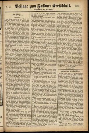 Zweite Ausgabe vom Samstag, den 02. April 1898.