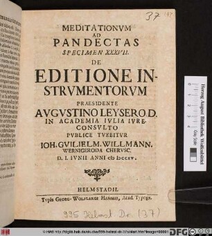 De Editione Instrvmentorvm