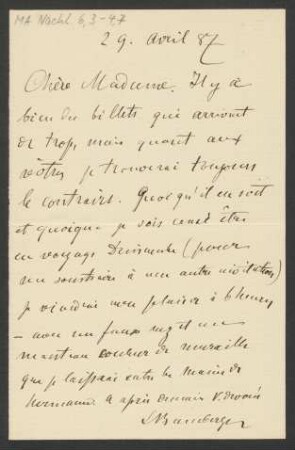 Brief an Enole Mendelssohn : 29.04.1887