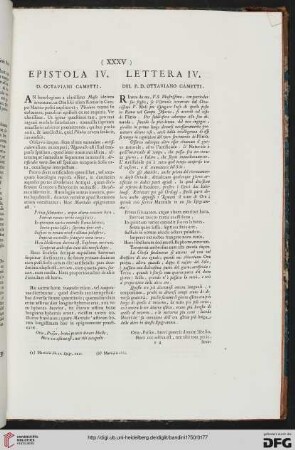 Epistola IV / Lettera IV