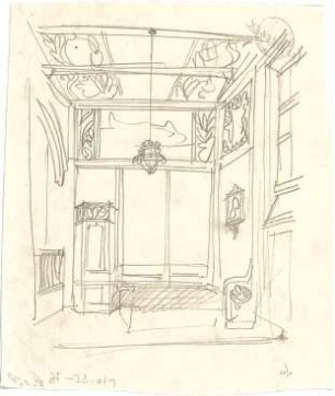 Pfann, Paul; München - Theresienhöhe; Ausstellung München 1908 - Innenraum (Perspektive)
