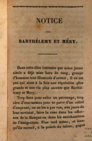 Oeuvres de Barthélemy et Méry. 1