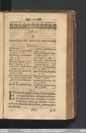 Cap. I. de Systemate Huius Universi.