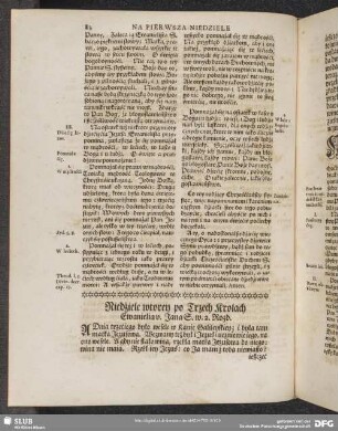 Niedźiele wtorey po trzech Krolach Ewanielia v. Jana S. w. 2. Rozd.