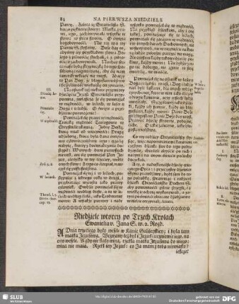 Niedźiele wtorey po trzech Krolach Ewanielia v. Jana S. w. 2. Rozd.