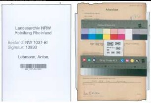 Entnazifizierung Anton Lehmann , geb. 11.07.1896 (Amtmann)