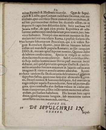 Caput III. De Sepulchris In Genere.