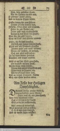 Am Feste der Heiligen Dreyfaltigkeit