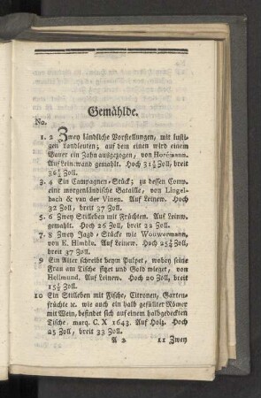 Gemählde.