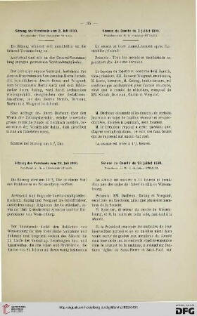 Sitzung des Vorstands vom 28. Juli 1890 / Séance du Comité du 28 juillet 1890