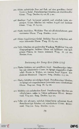Steinzeug der Sung-Zeit (960-1279) (Nr. 410-472)