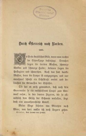 Aus Fremde und Heimat : Vermischte Aufsätze