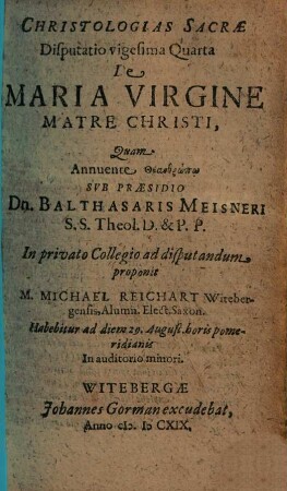 De Maria Virgine Matre Christi