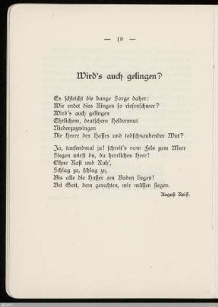 Wird's auch gelingen?