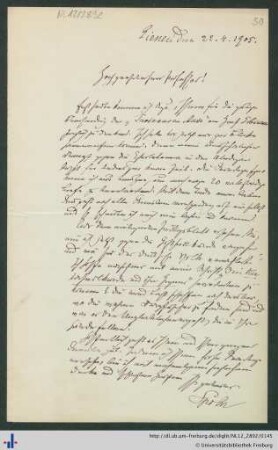 Brief vom 22.04.1905.