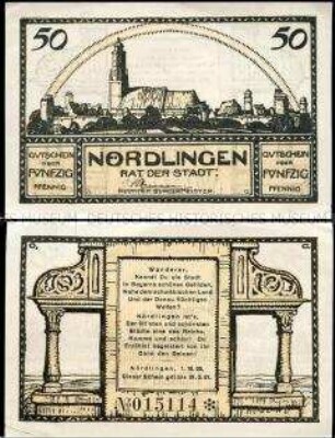 Nördlingen, Notgeldserie, 50 Pfennig