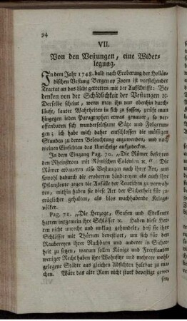 Von den Vestungen, eine Widerlegung.