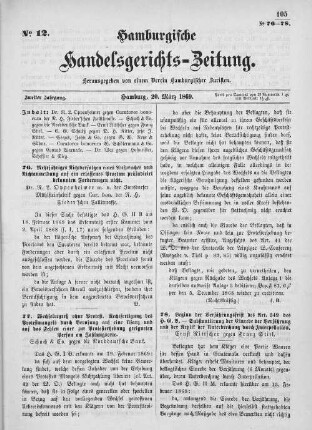 No. 12. 20. März 1869