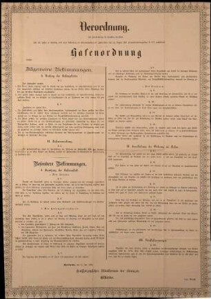 Hafenordnung für Konstanz (gedr. W.Hasper'sche Hofbuchdruckerei Friedrich Gockel, Karlsruhe)
