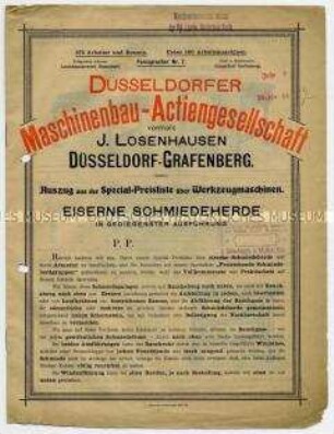 Eiserne Schmiedeherde in gediegener Ausführung.