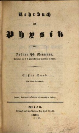 Lehrbuch der Physik, 1