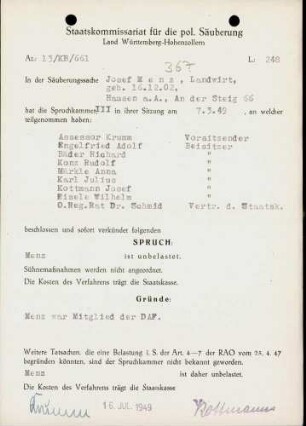 Menz, Josef