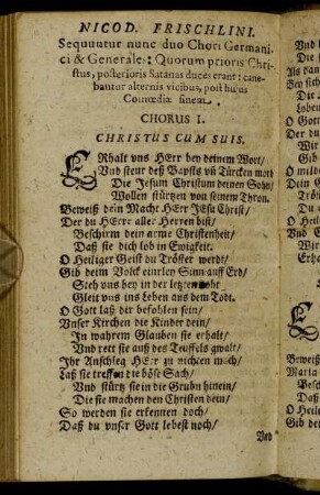 Sequuntur nunc duo Chori Germanici & Generale [...]